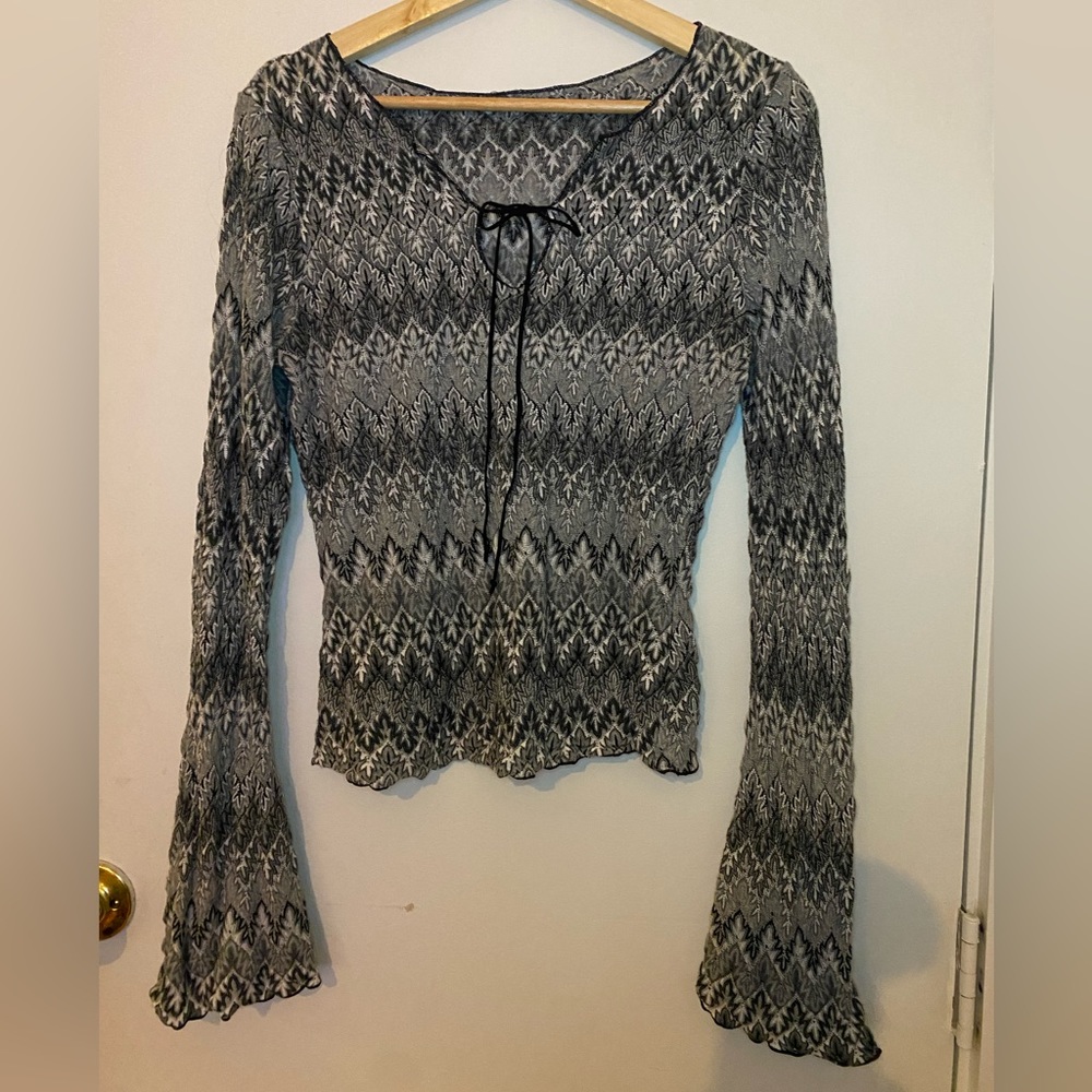 Vintage Crochet Flared Sleeve Top